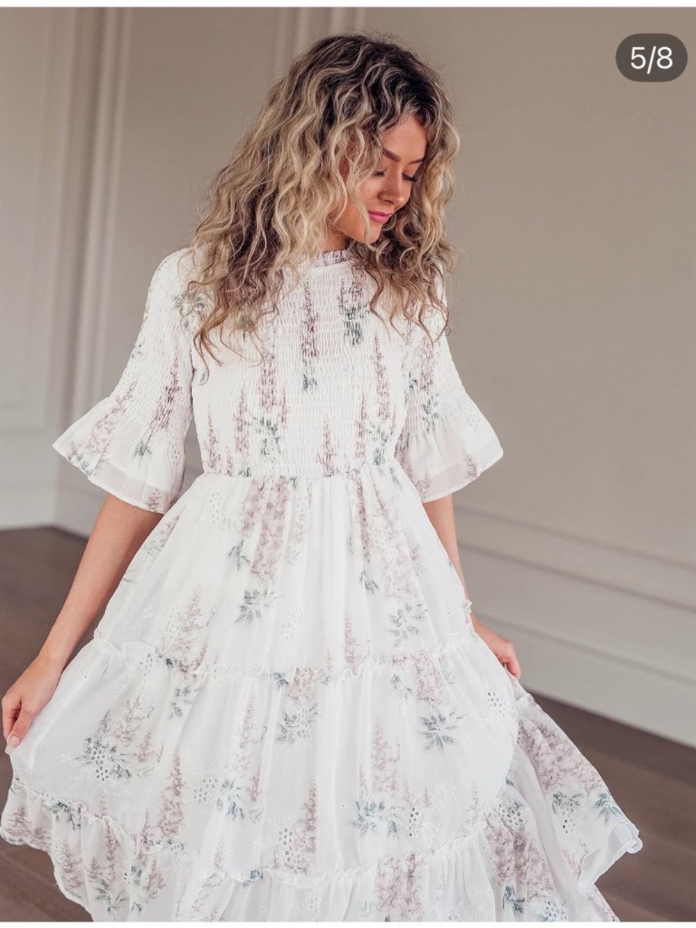 NWT JessaKae White Floral Tiered Maxi Dress 4x